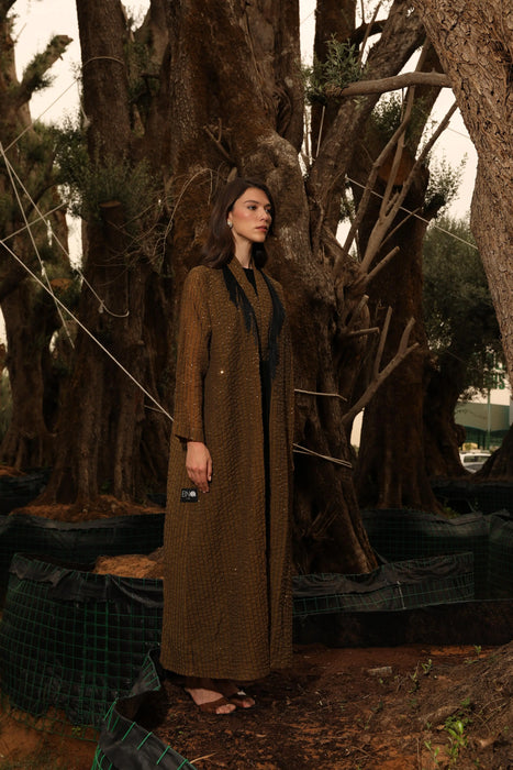 Embellished Pintuck Abaya