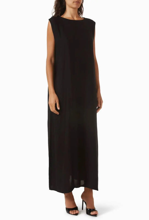 Black Embellished Cape Abaya Set with Pearl Handwork