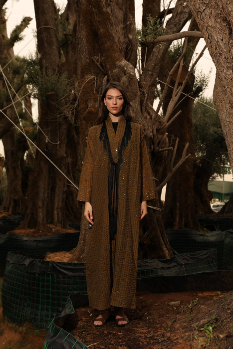 Embellished Pintuck Abaya