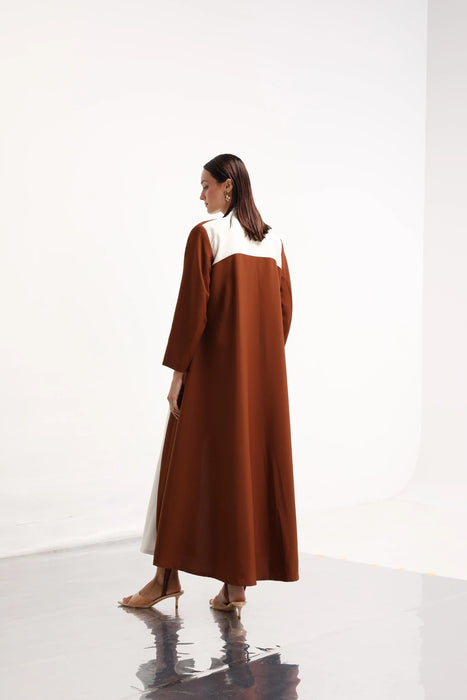 Ivory Terra Color-Block Abaya