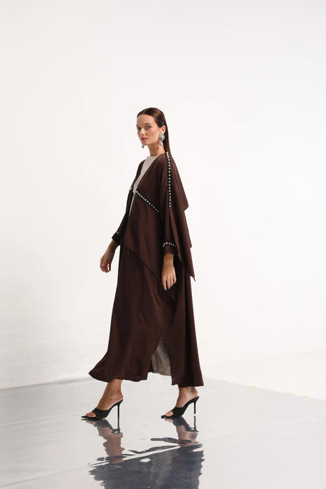 Cocoa Drape Abaya