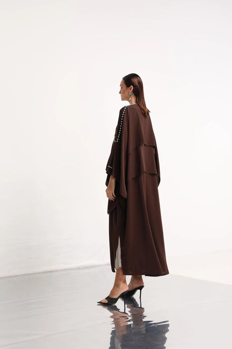 Cocoa Drape Abaya
