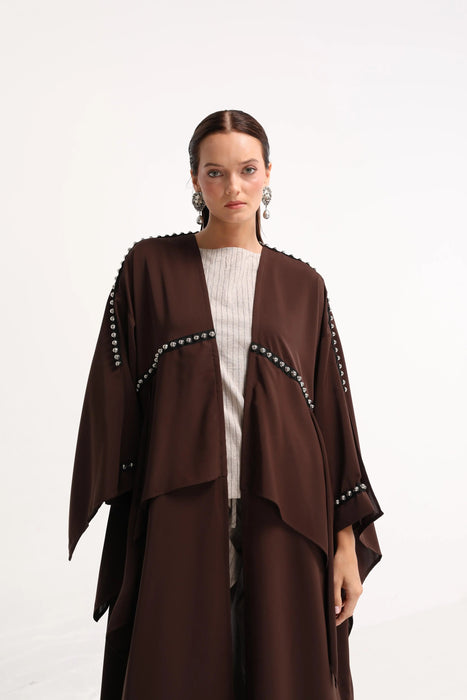 Cocoa Drape Abaya