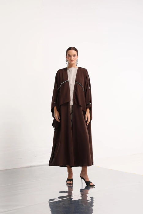 Cocoa Drape Abaya