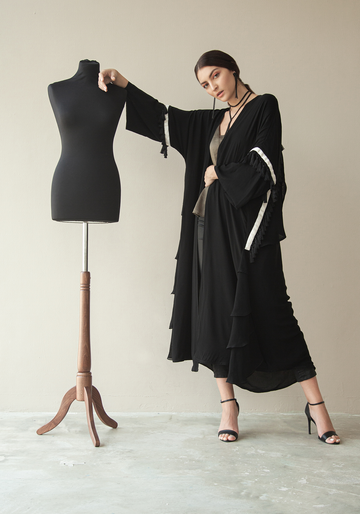 Black Tassel Abaya