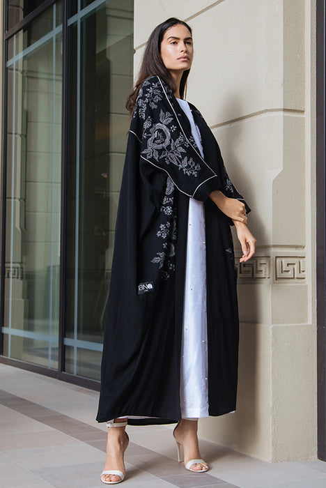 Floral Embroidered Abaya Elna Line Floral Embroidered Abaya ELNA LINE Abaya abaya.