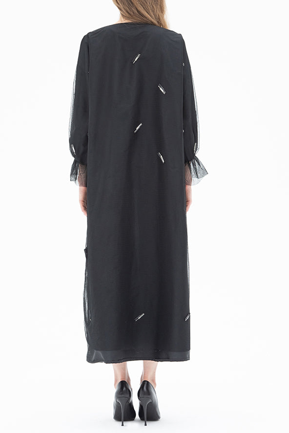 Embroidered Tulle Abaya Elna Line Embroidered Tulle Abaya ELNA LINE Abaya abaya.