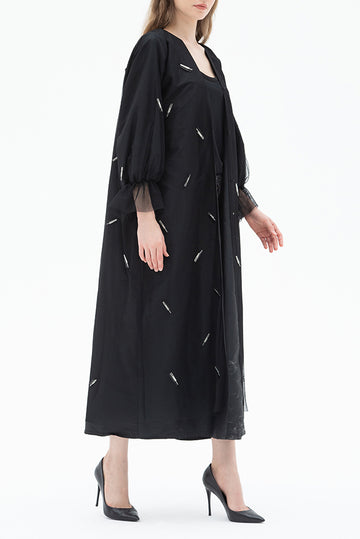 Embroidered Tulle Abaya Elna Line Embroidered Tulle Abaya ELNA LINE Abaya abaya.