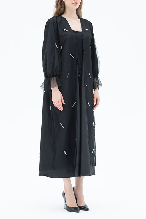 Embroidered Tulle Abaya Elna Line Embroidered Tulle Abaya ELNA LINE Abaya abaya.