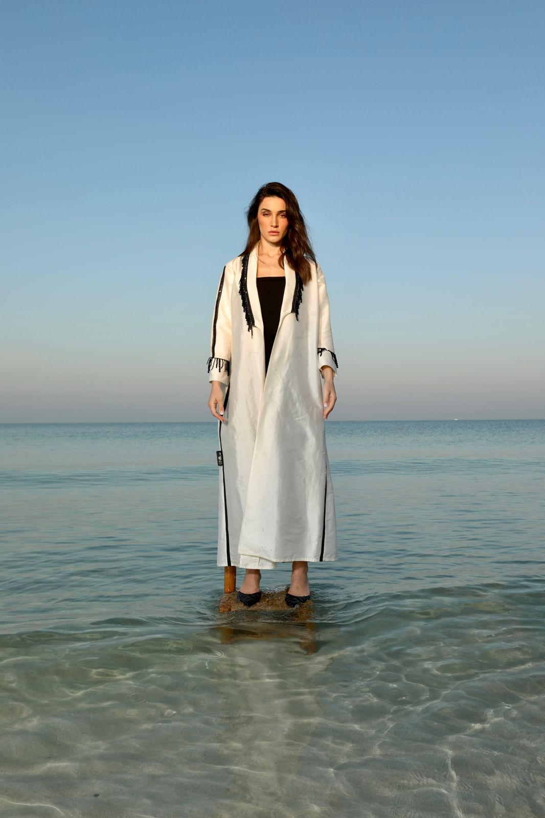 LUNA EMBELLISHED OFFE-WHITE ABAYA