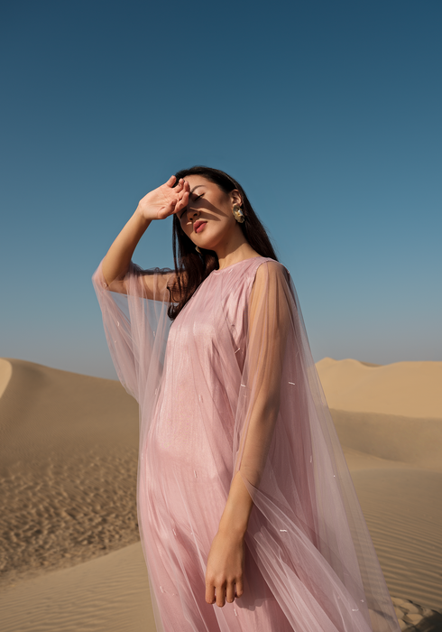 Delicate Tulle Kaftan