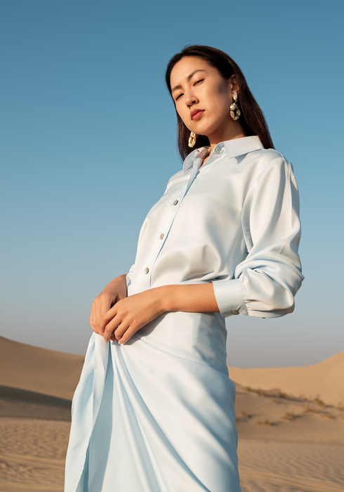 Luxe Shirt & Tie-up Skirt