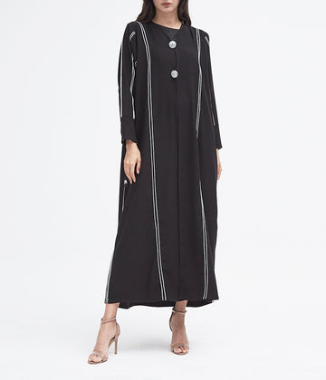 CRYSTAL BUTTON ABAYA