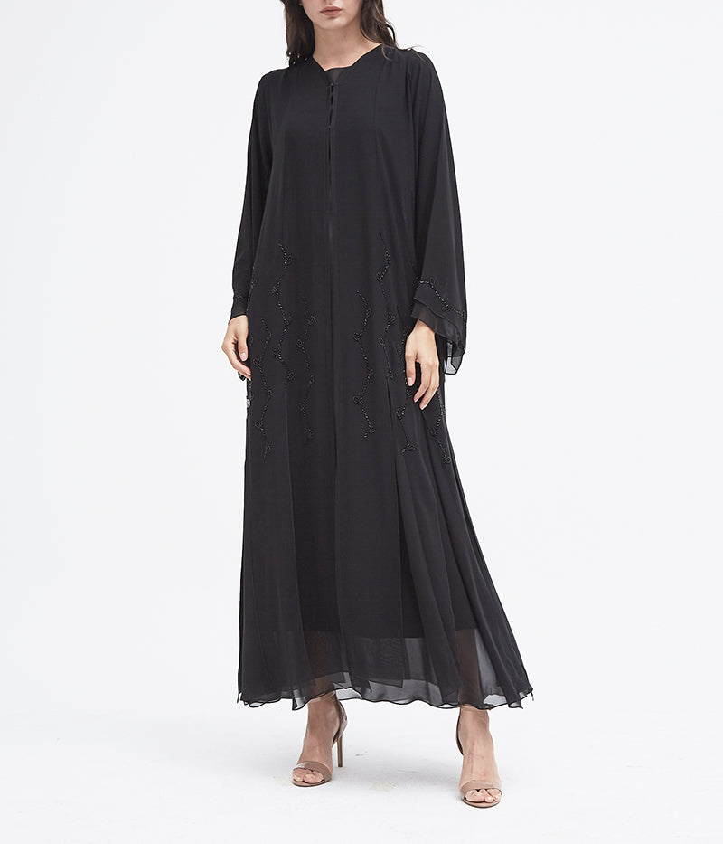 EMBROIDERED LAYERED ABAYA