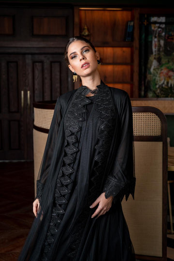 Tulle  Delicate Embroidery Abaya