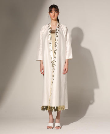 Contrast Gold Embroidered Abaya
